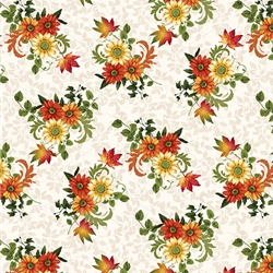 AUTUMN FLOURISH  CREAM SM FLOWERS