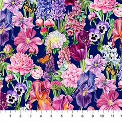 Deborah's Garden lg Packed Floral Navy