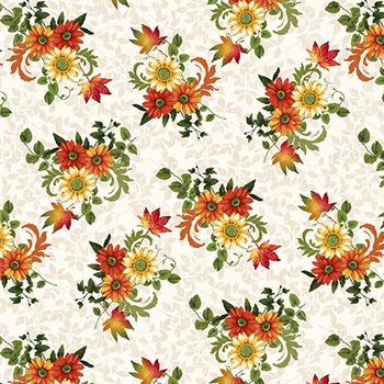 AUTUMN FLOURISH  CREAM SM FLOWERS